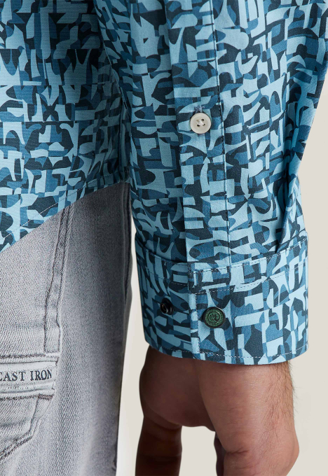 Print On Poplin Overhemd