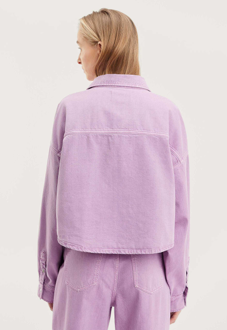 Extreme Oversize Crop Denim Blouse
