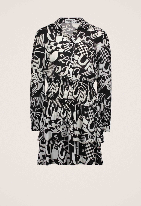 Kina Letter Ruffle Mini Jurk