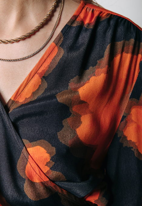 Lola Painted Wrap Flower Jurk