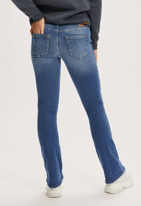 Blush Mid Waist Flared Jeans