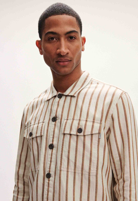 Cotton Twill Stripe Overshirt