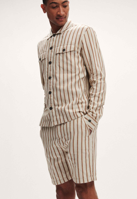 Cotton Twill Stripe Overshirt