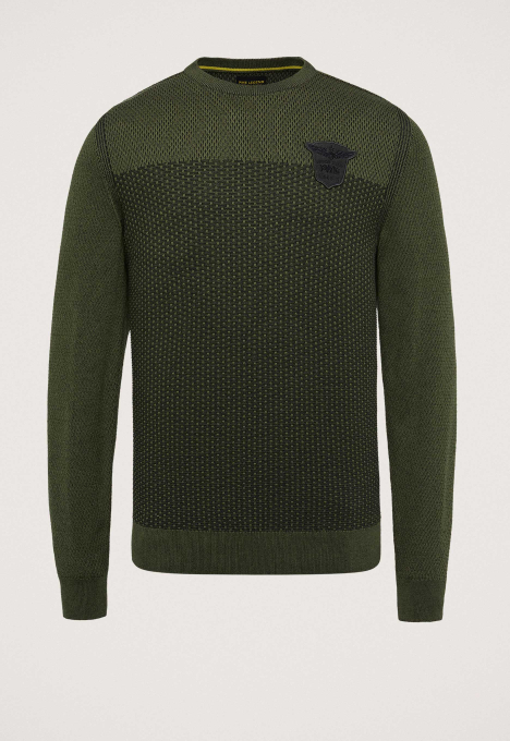 R-neck Cotton Plated Trui