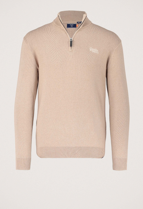 Vintage Emb Cotton Cash Henley Trui