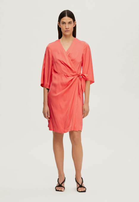 Franziska Satin Wrap Jurk 