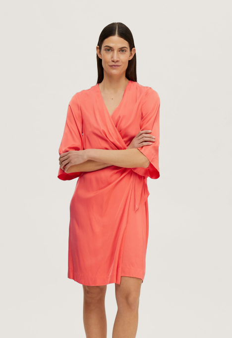 Franziska Satin Wrap Jurk 