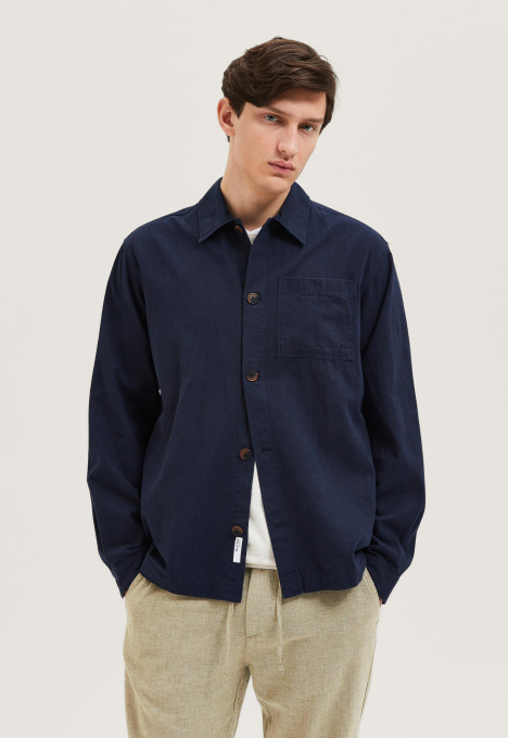 Looseblas-linen Overhemd