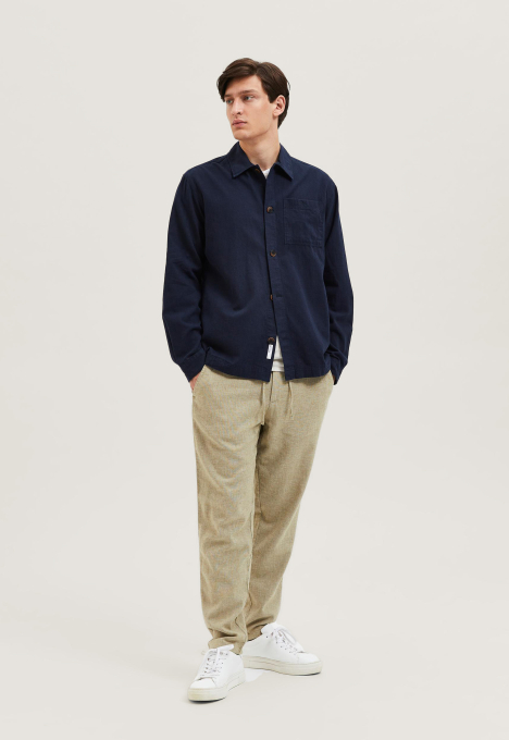 Looseblas-linen Overhemd
