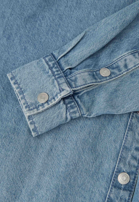 Badge Denim Shirt Jurk