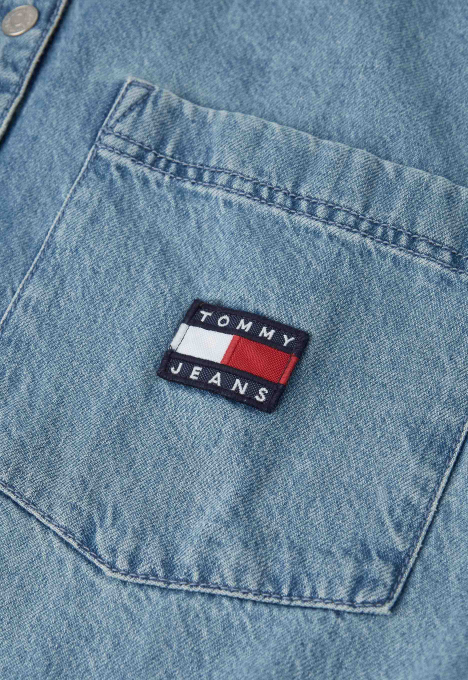 Badge Denim Shirt Jurk