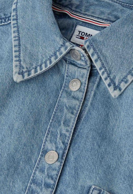 Badge Denim Shirt Jurk