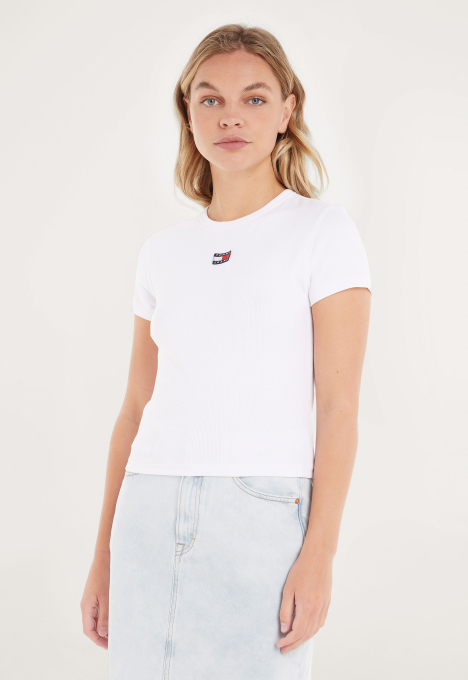 Ribgebreid Tommy Badge T-shirt