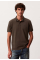 Monogram pique tipped polo