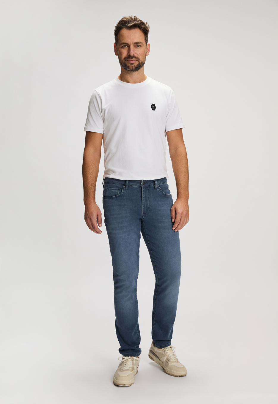 Silvercreek Porter Slim Tapered Jeans Grey Bleu | Open32.nl