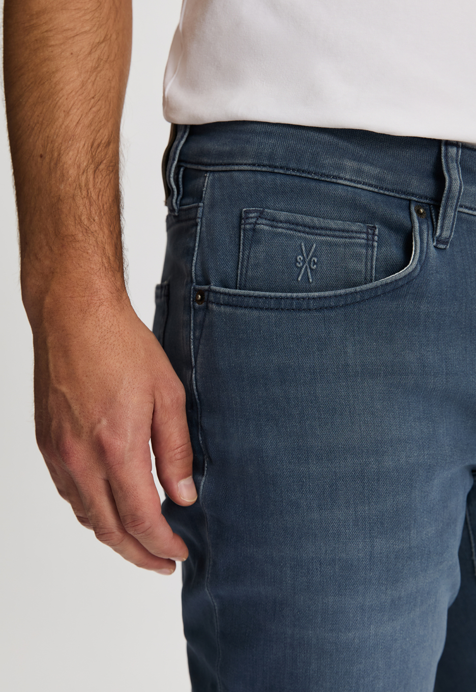 Silvercreek Porter Slim Tapered Jeans Grey Bleu | Open32.nl