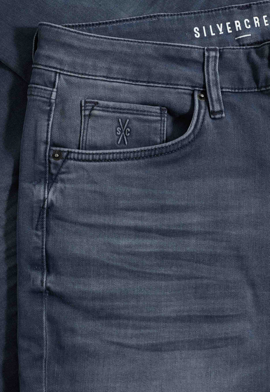Silvercreek Porter Slim Tapered Jeans Grey Bleu | Open32.nl