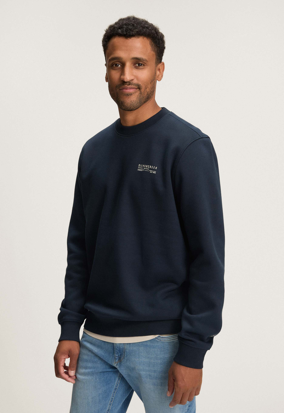Silvercreek Logo Crew Sweater Blue Dark | Open32.nl