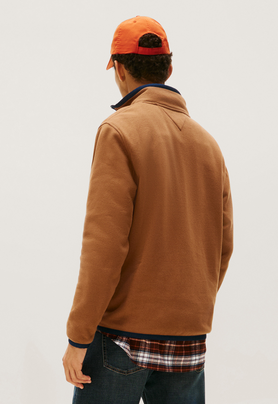 Tommy Jeans Flag Half-Zip Sweater Brown Cognac | Open32.nl