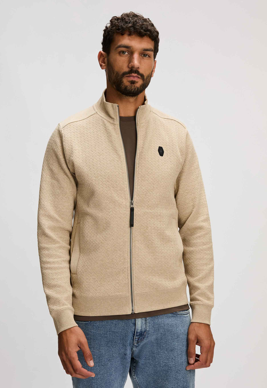 Silvercreek Kubrick Zip Sweater Beige Sand | Open32.nl
