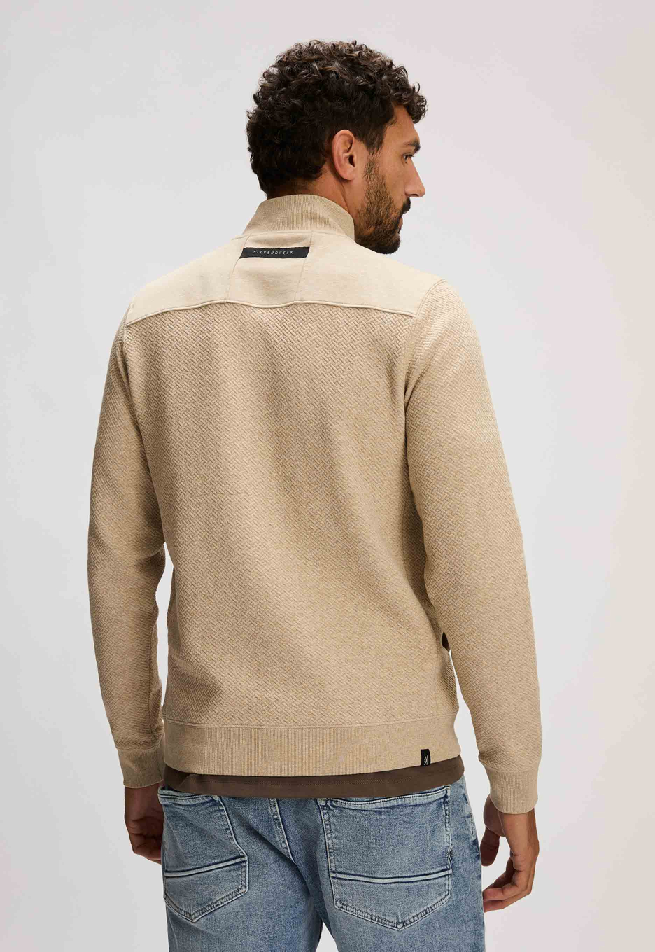 Silvercreek Kubrick Zip Sweater Beige Sand | Open32.nl