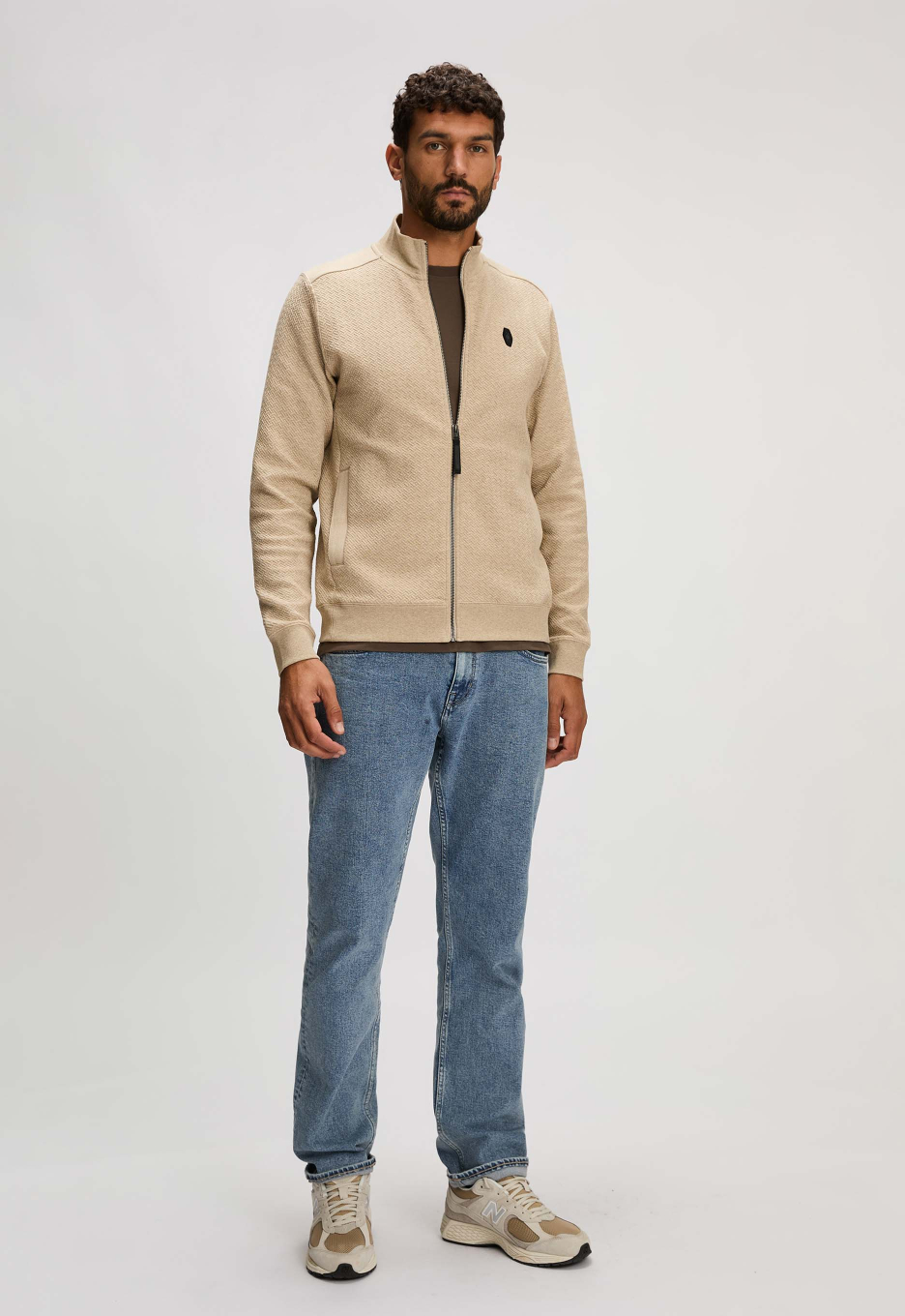 Silvercreek Kubrick Zip Sweater Beige Sand | Open32.nl