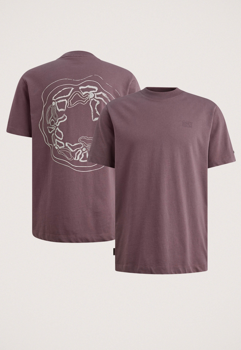 ゆん Cast Iron Single Jersey T-shirt Aubergine | Open32.nl