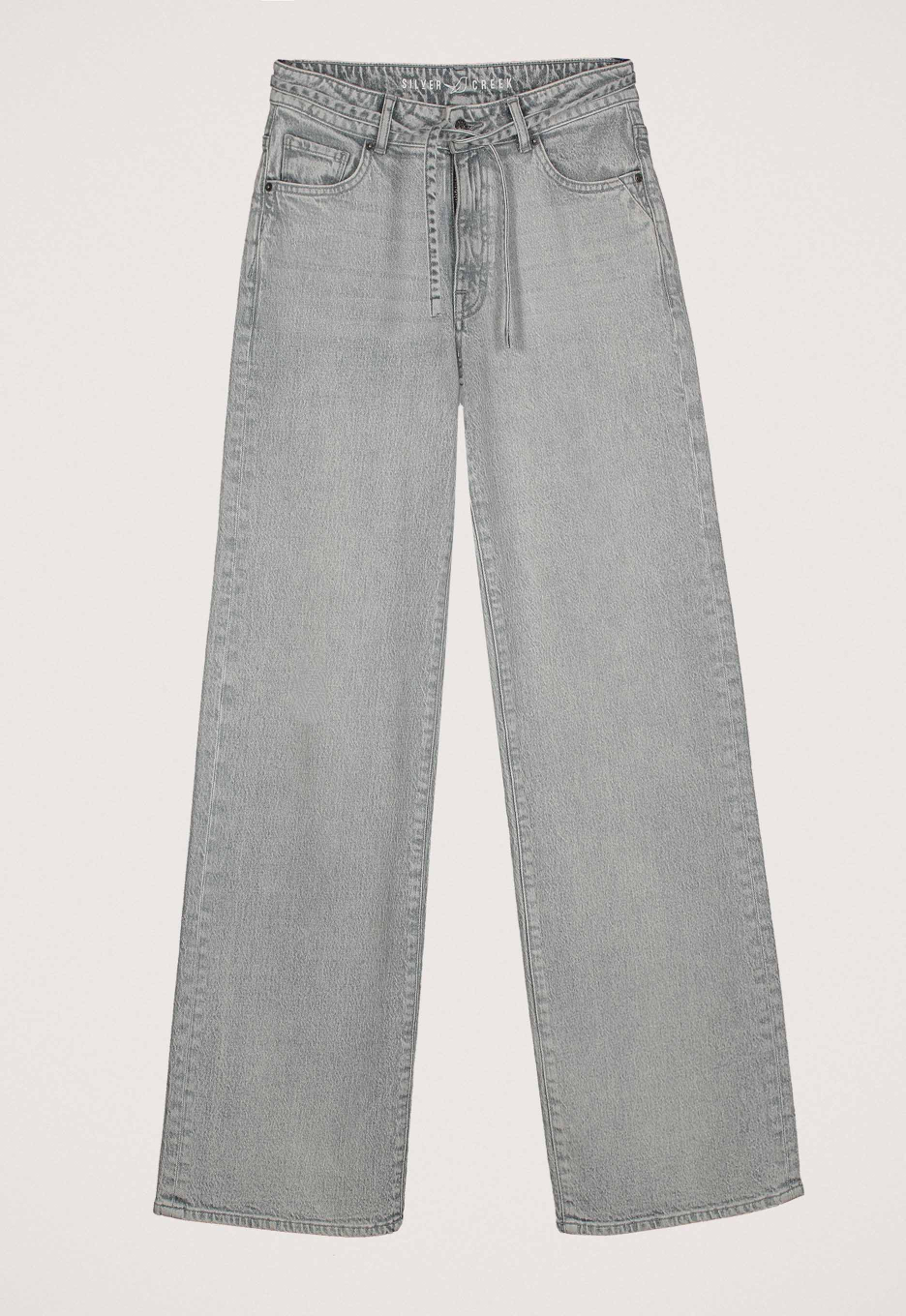 Silvercreek Ruby Wide Leg Jeans Soft Grey | Open32.nl
