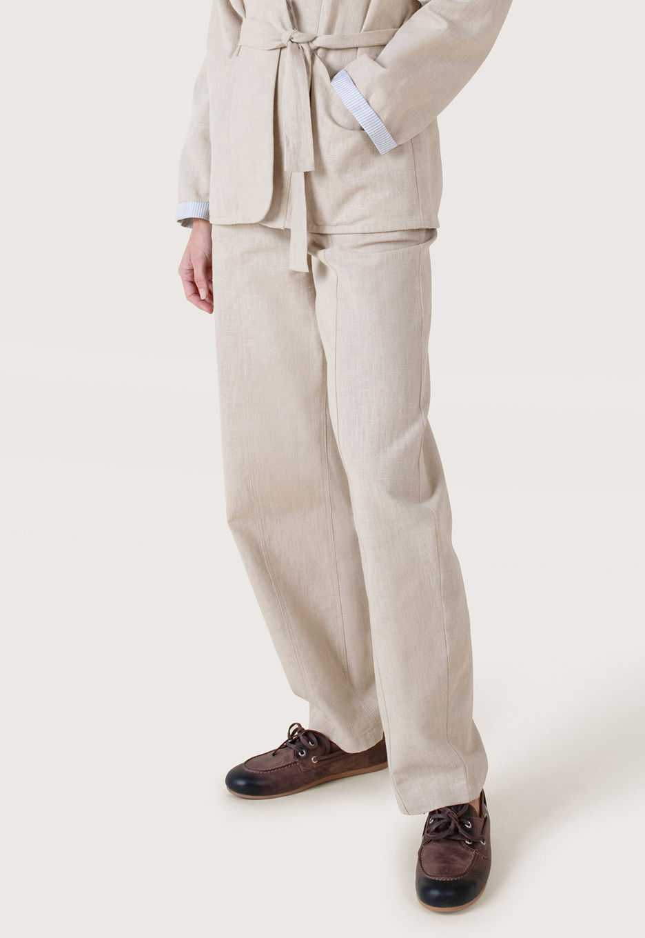 Another-Label Vivia Ramie Broek Beige Sand | Open32.nl