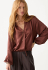 Silky Blouse Met Strik