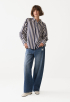 Stripe Satin Blouse 