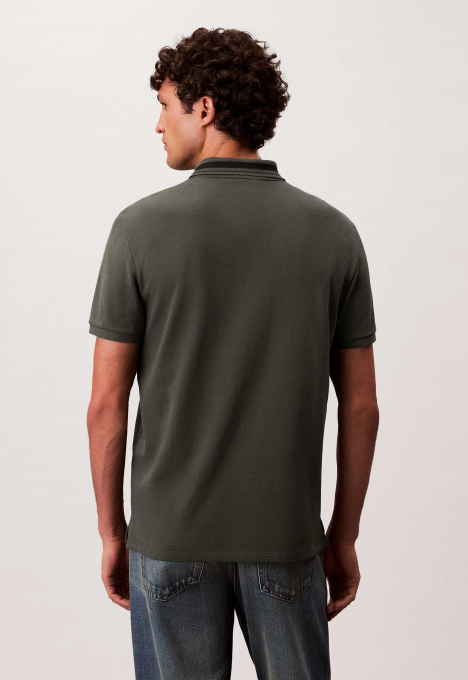 Monogram pique tipped polo