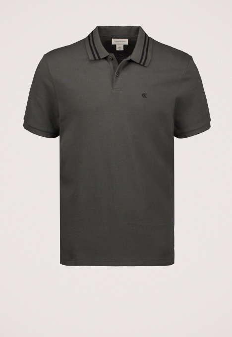 Monogram pique tipped polo