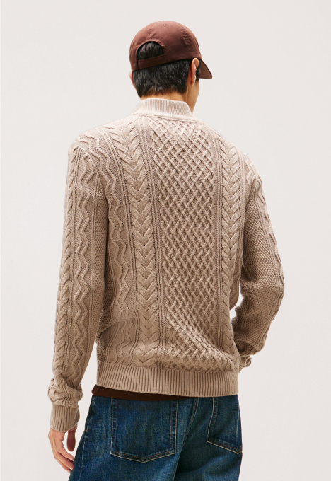 Cable Knit Zip Trui
