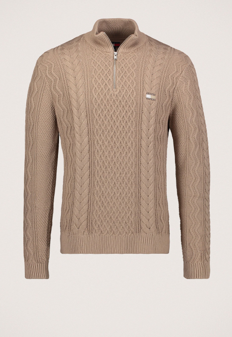 Cable Knit Zip Trui