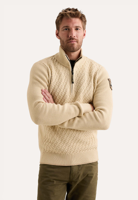 Half Zip Collar Cotton Trui