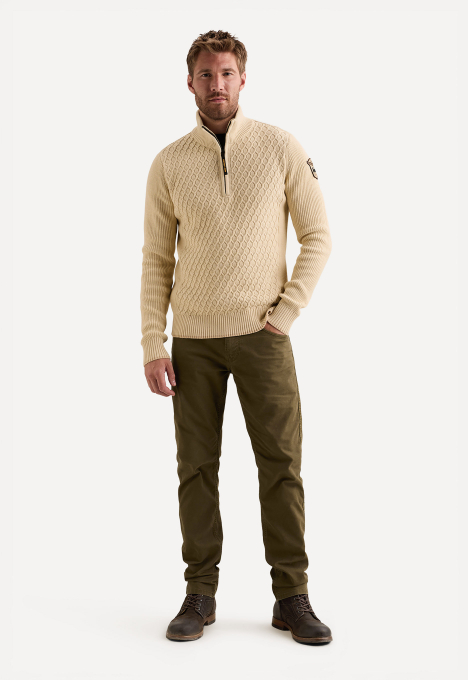 Half Zip Collar Cotton Trui