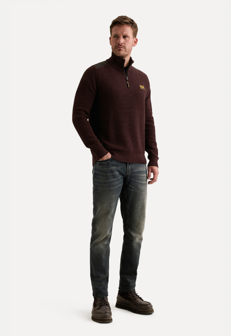 Jacquard Half Zip Trui