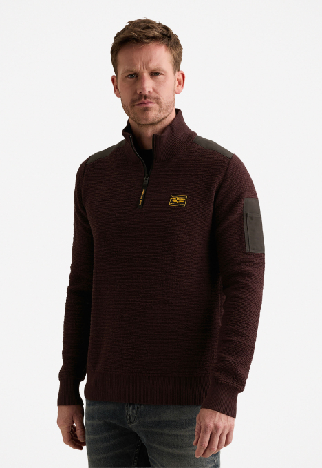 Jacquard Half Zip Trui