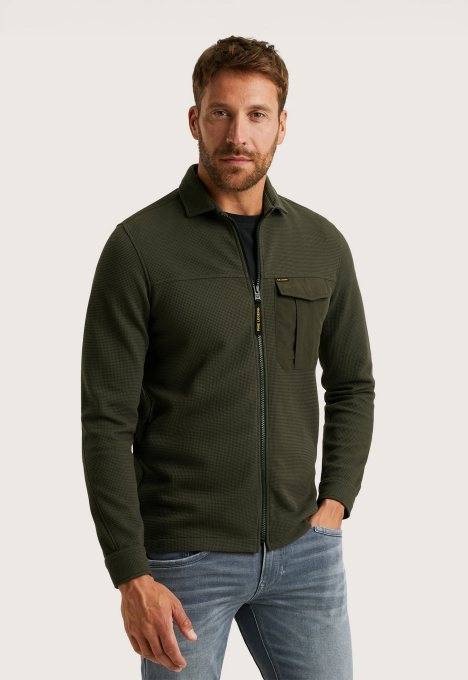 Jersey Waffle Shirt Jacket