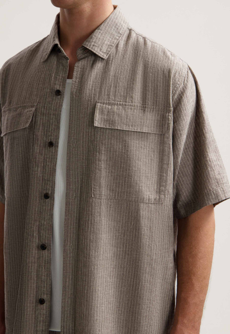 Pinstripe Short-sleeved Overhemd