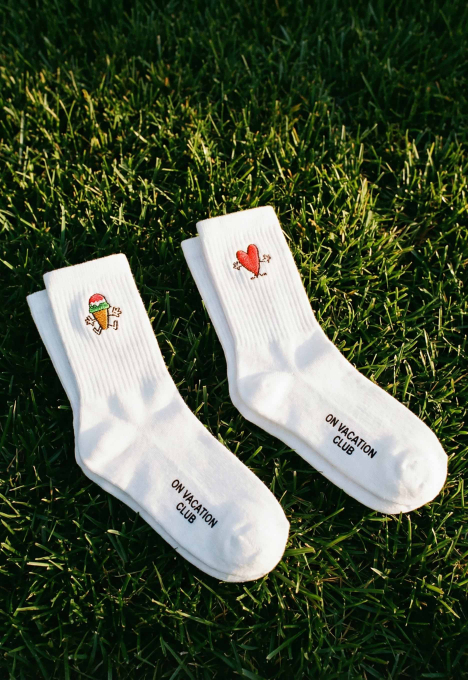 2-Pack Cream / Hearts Sokken