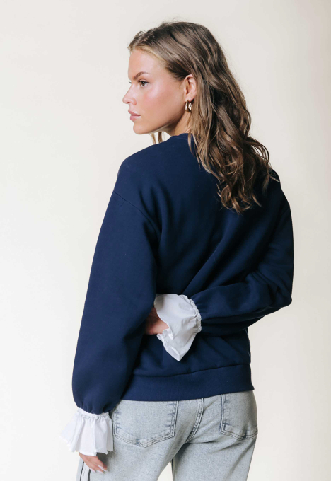 Poplin Cuff Sweater