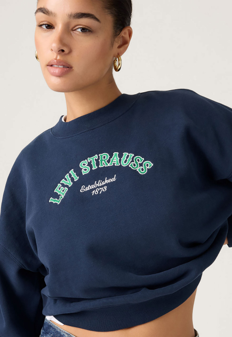 Vintage Boxy Sweatshirt Met Print