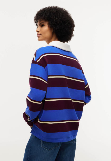 Relaxed Terry Rugbyshirt Met Geborduurd Logo