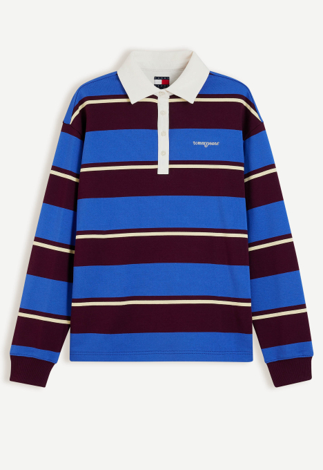 Relaxed Terry Rugbyshirt Met Geborduurd Logo
