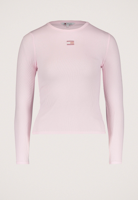 Slim Fit longsleeve T-Shirt Met Tommy-Badge