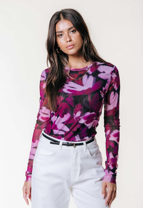 Ninsy Mesh Flare Sleeve Top