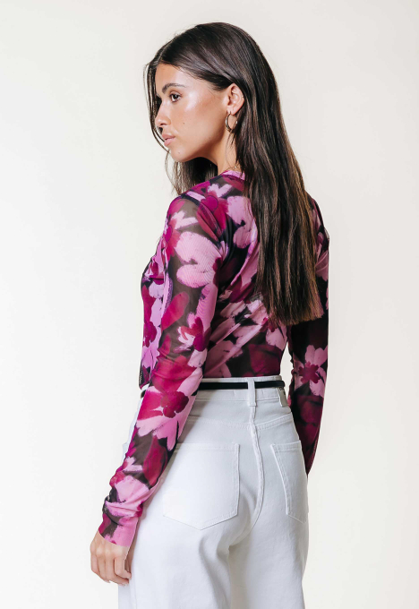 Ninsy Mesh Flare Sleeve Top