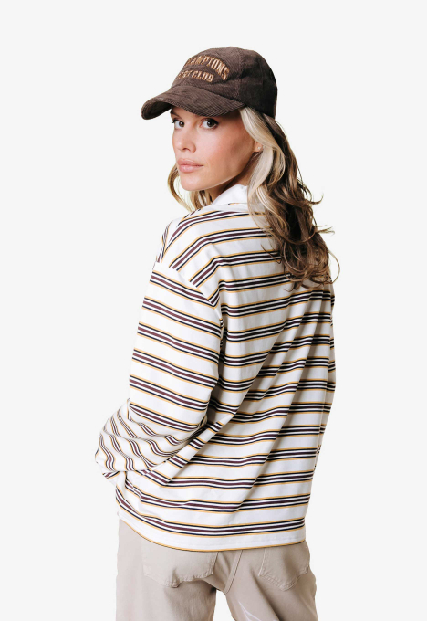 Sport Collar Striped Longsleeve Polo